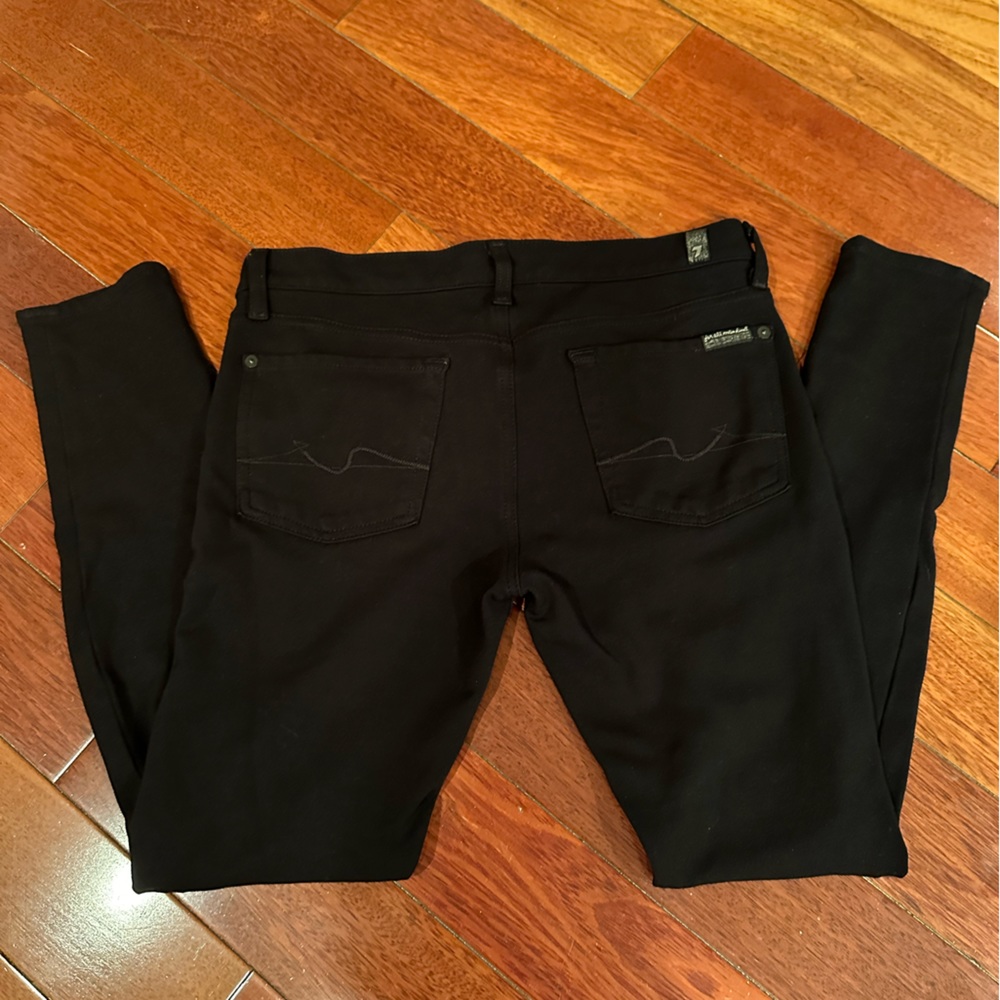 7 For All Mankind Gwenevere black ankle skinny mid rise pants